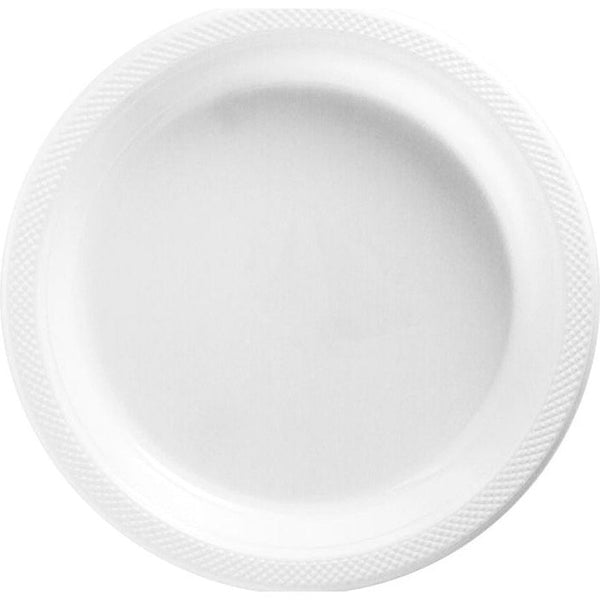 White Plastic Plates, 7"