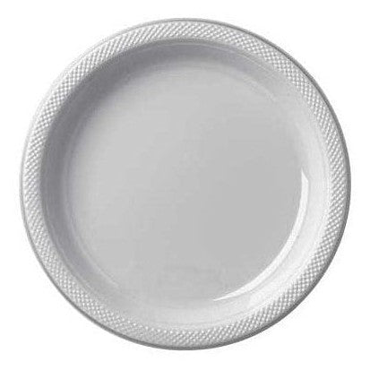White Plastic Plates, 9"
