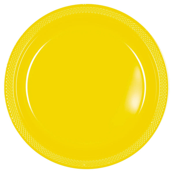 Yellow Sunshine Plastic Plates, 9"