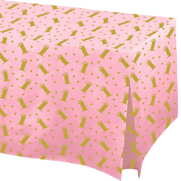 Premium 1St Birthday -Pink 1St Birthday Tablefitter ReCountangular Table Cover