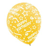 Primary Birthday Confetti All Over Print Latex Balloon Assortment