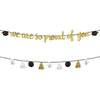 Proud Parent Letter Banner Kit - Black, Silver, Gold