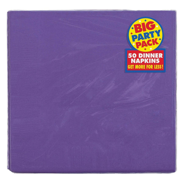 Purple Big Party Pack 2-Ply Dinner Napkins, 50 Count