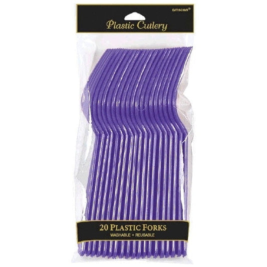 Purple Plastic Forks 20 Count