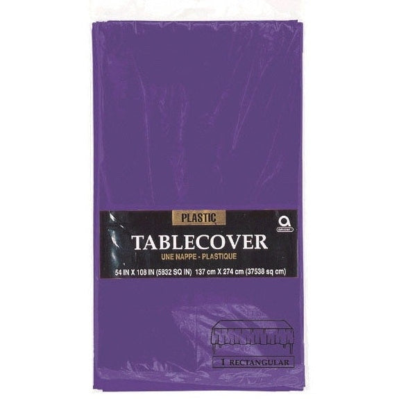 Purple ReCountangular Plastic Table Cover, 54" X 108"