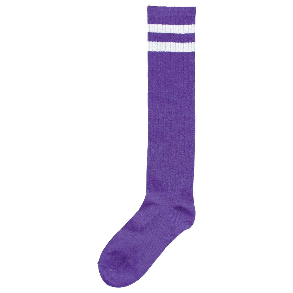 Purple Striped Knee Socks