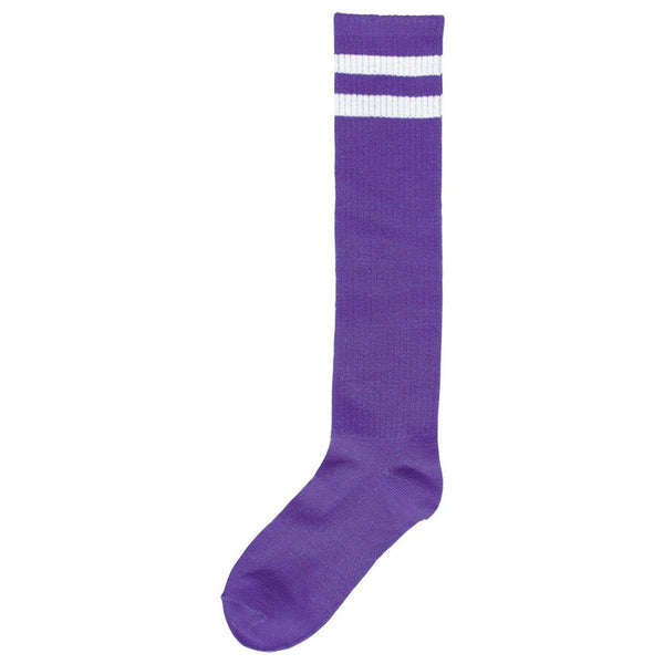 Purple Striped Knee Socks