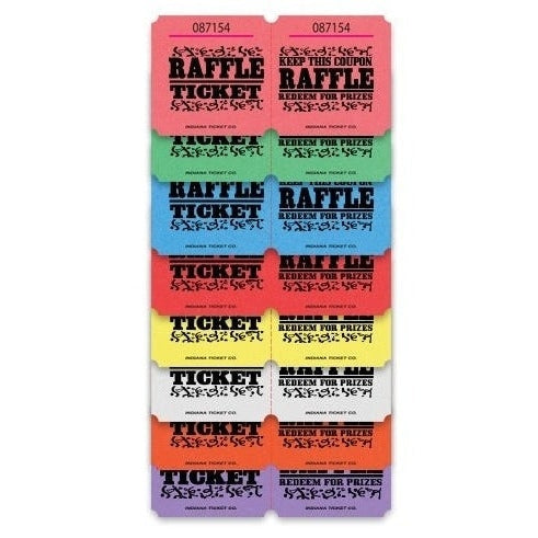 Raffle Roll Tickets - 1000/Roll Assorted Colors