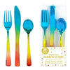 Rainbow Confetti Cutlery Asst. - Iridescent Plastic