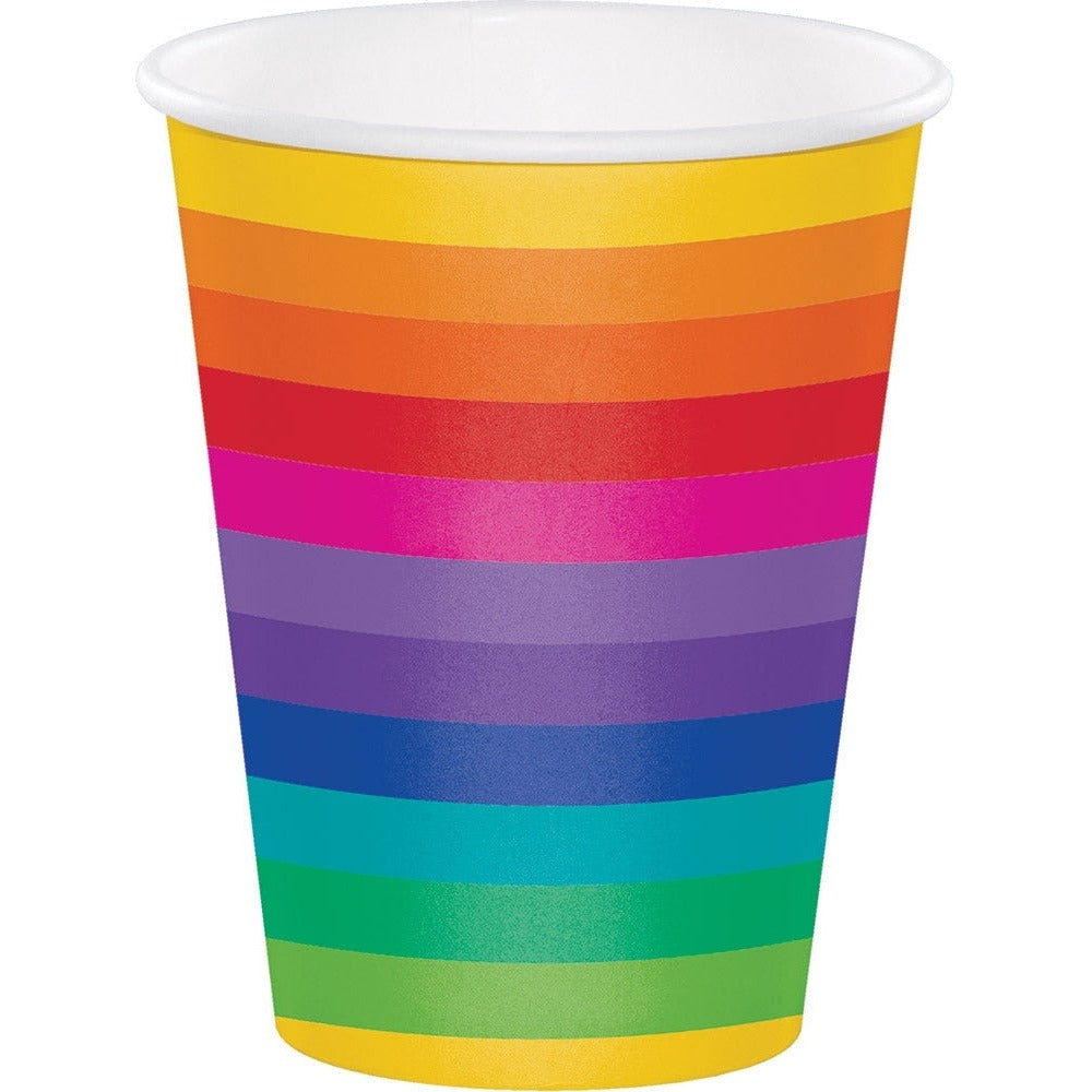 Rainbow Cups 12 Oz, 8 Per Package