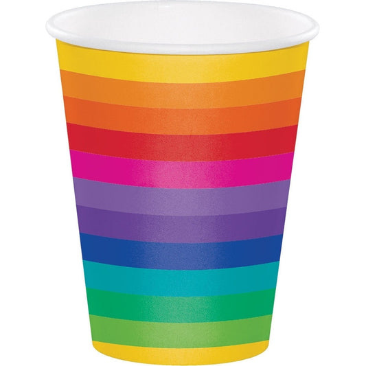 Rainbow Cups 12 Oz, 8 Per Package