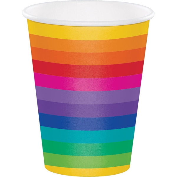 Rainbow Cups 12 Oz, 8 Per Package