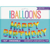 Rainbow Foil " Happy Birthday" Letter Balloon Banner Kit, 14"