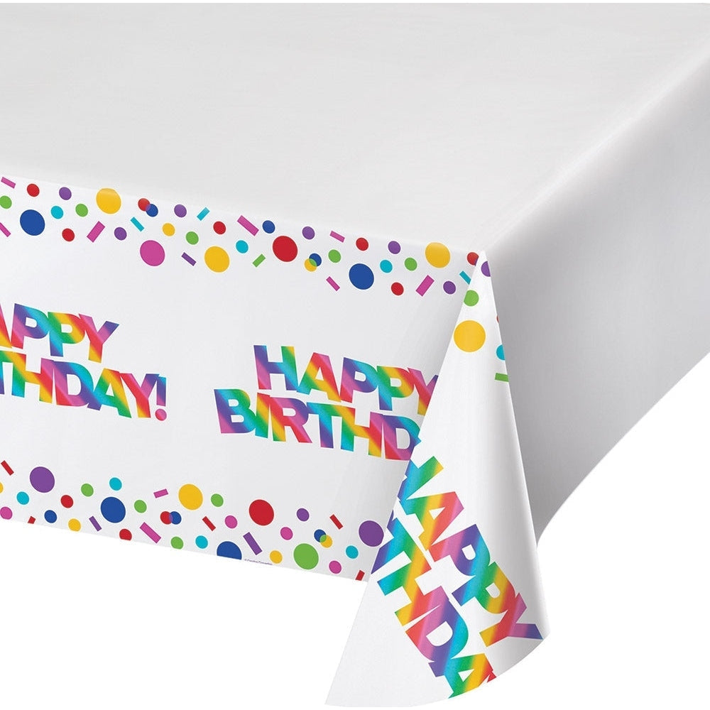 Rainbow Plastic Tablecloth