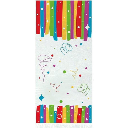 Rainbow Ribbons Birthday Cellophane Bags 5" X 11", 20 Count