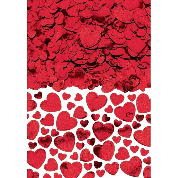 Red Metallic Hearts Confetti