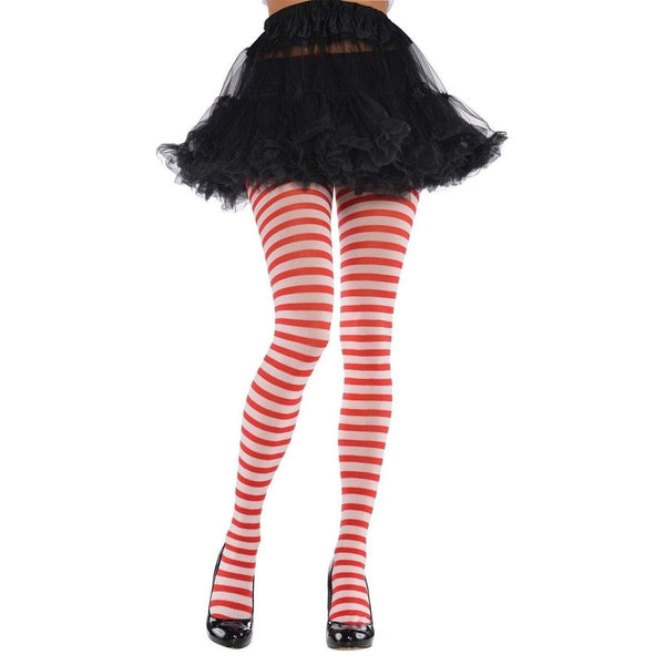 Red/White Striped Tights - Adult Standard