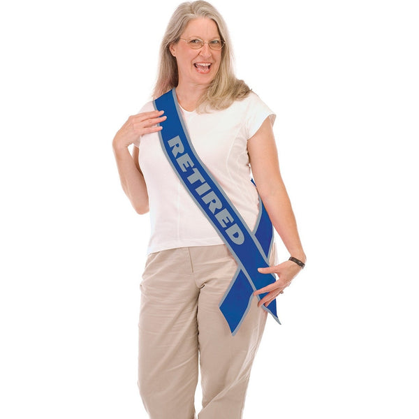Retired Now The Fun Begins! Satin Sash