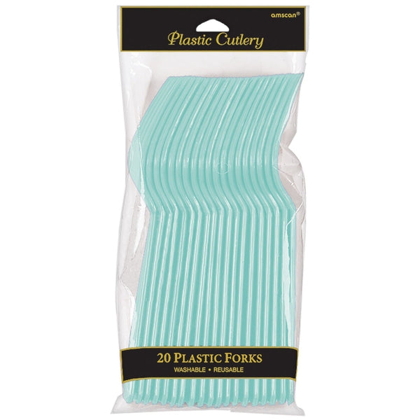 Robin's-Egg Blue Plastic Forks
