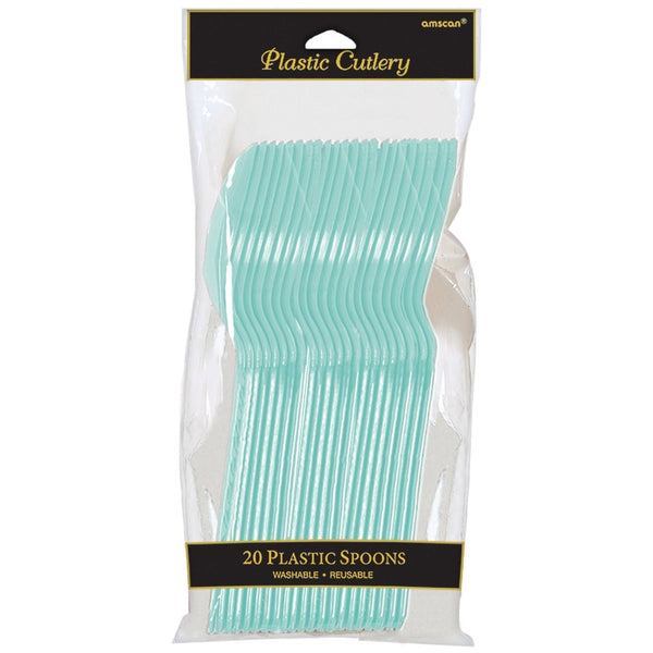 Robin's-Egg Blue Plastic Spoons
