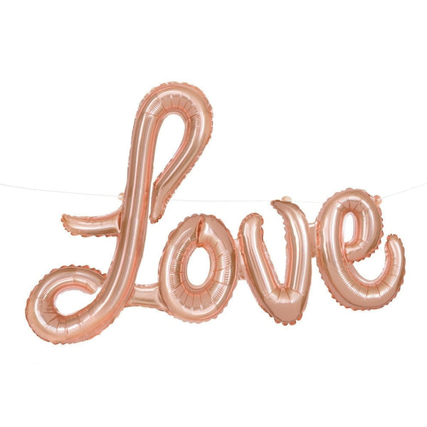 Rose Gold Love Foil Letter Balloon Banner Kit, 36"
