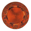 Round Embossed Charger Orange Melamine