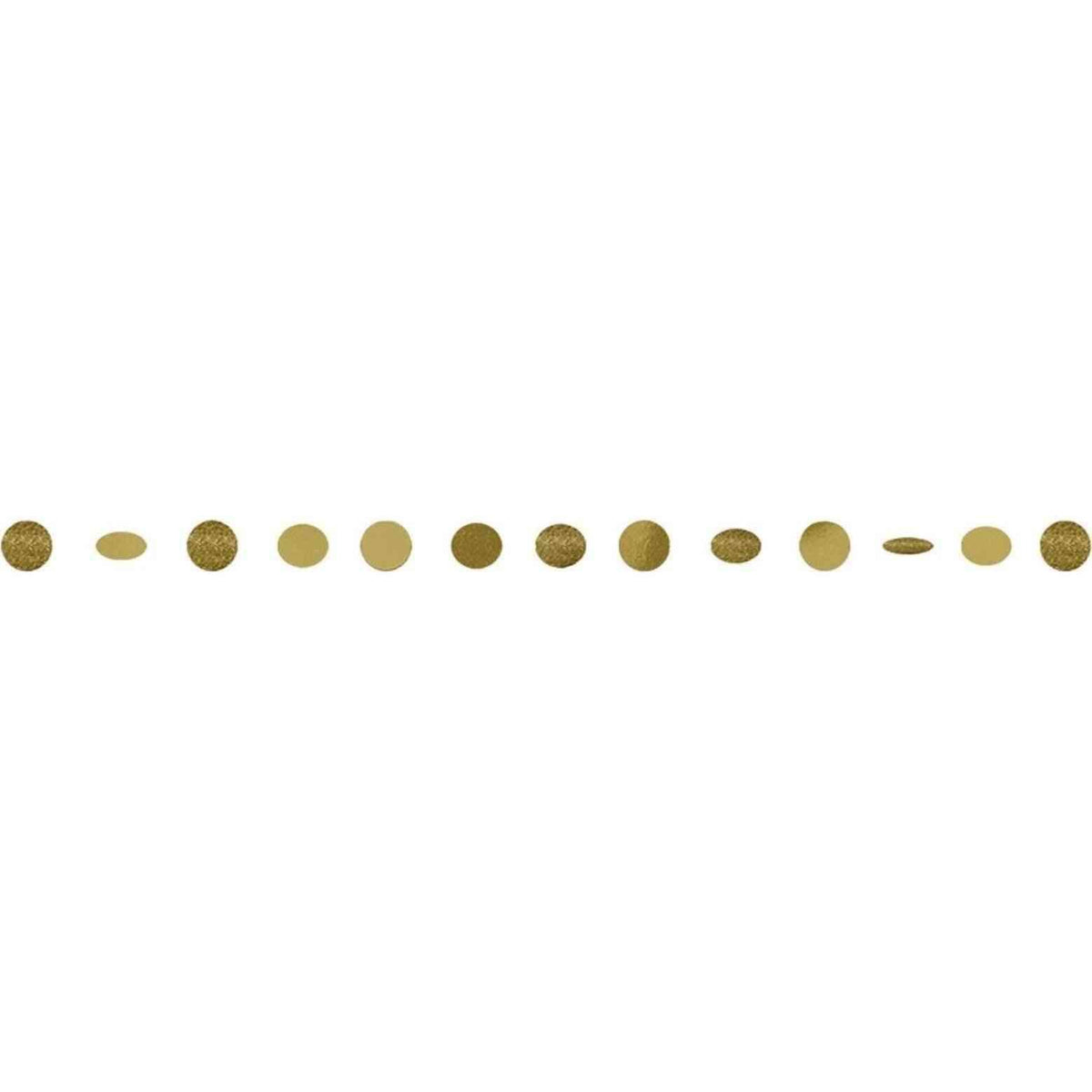 Round Glitter String Decorations - Gold