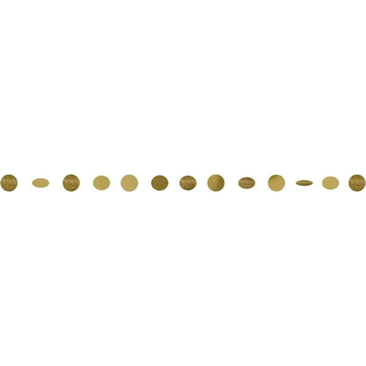 Round Glitter String Decorations - Gold
