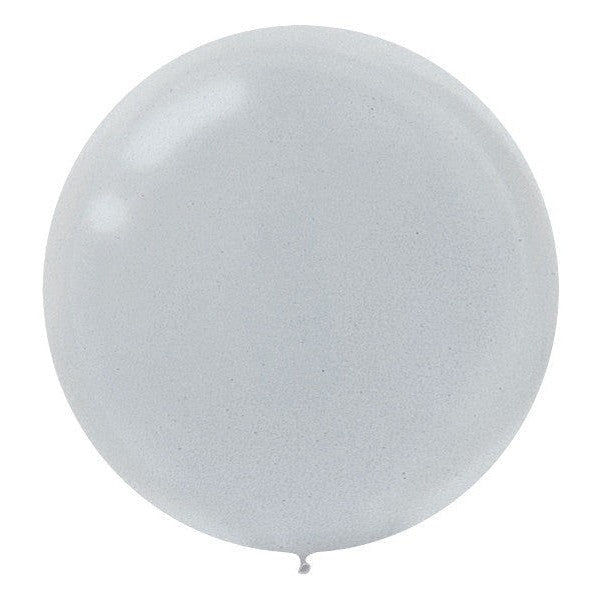 Round Latex Balloons - 24" Silver - Pearlized, 25 Count