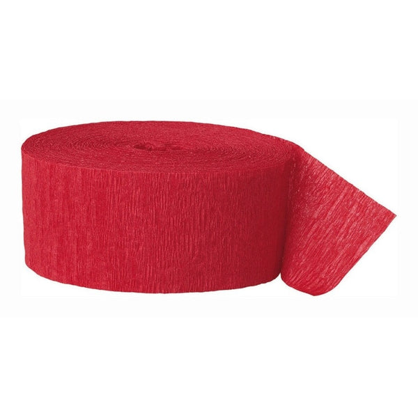 Ruby Red Crepe Streamer, 81 Ft