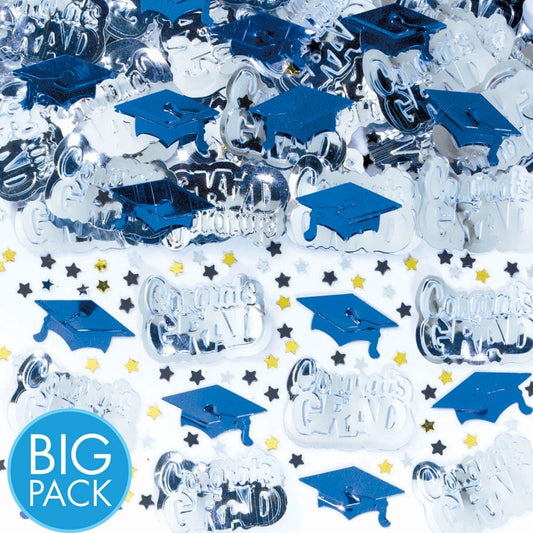 School Colors Embossed Metallic Confetti - Bright Royal Blue