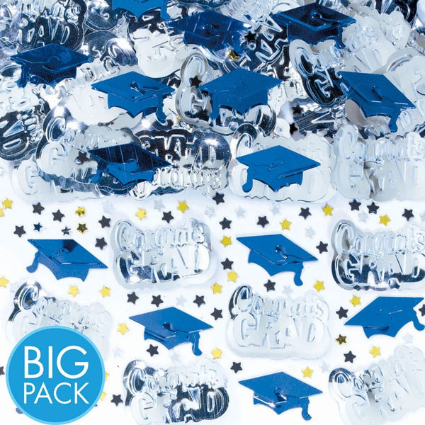School Colors Embossed Metallic Confetti - Bright Royal Blue