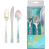 Shimmering Party Cutlery Asst. - Iridescent Plastic