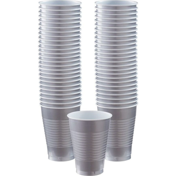 Silver Big Party Pack Plastic Cups, 12 Oz.