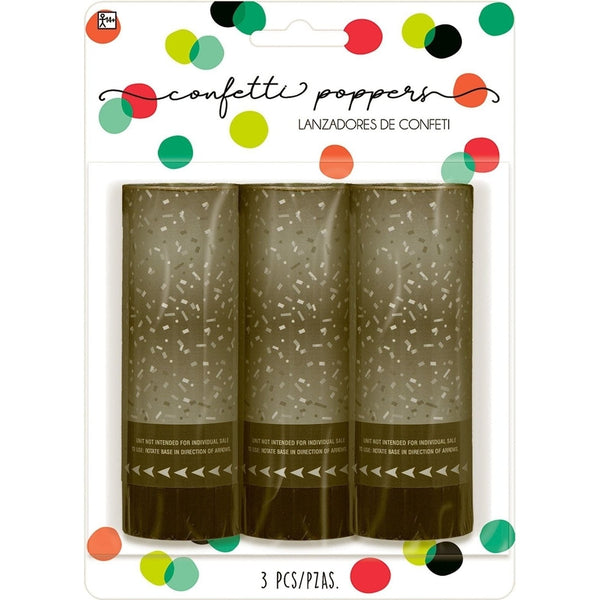 Silver Confetti Poppers, 4"