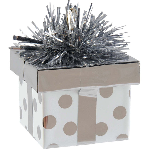 Silver Dots Gift Package Balloon Weight