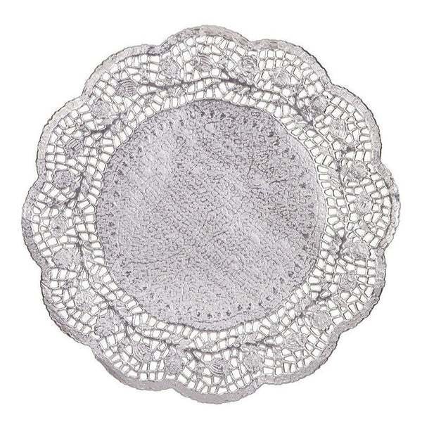 Silver Foil Round Doilies, 10 1/2"