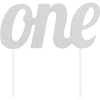 Silver " One" Cake Topper