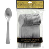 Silver Premium Heavy Weight Plastic Spoons