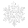 Small Glitter Plastic Snowflake Decoration - White