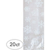 Small White Snowflake Cellophane Party Bags
