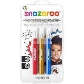 Snazaroo Make Up Brush Pens Rd/Bu/Gd