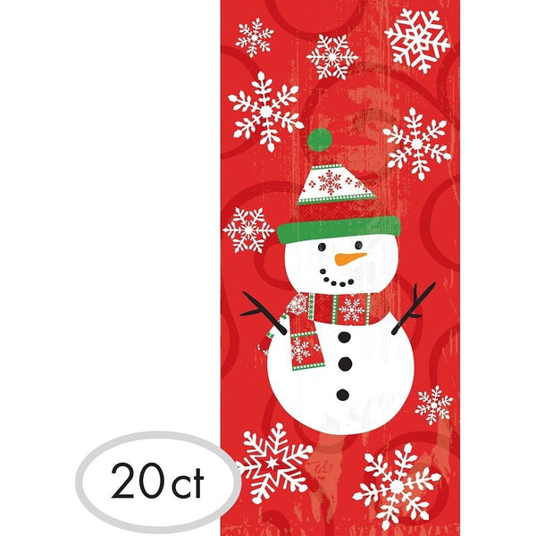 Snowman Large Cellophane Party Bags