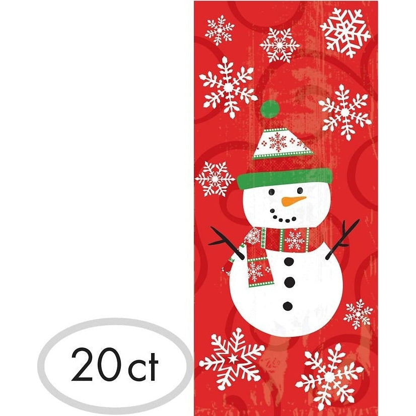 Snowman Small Cellophane Party Bags