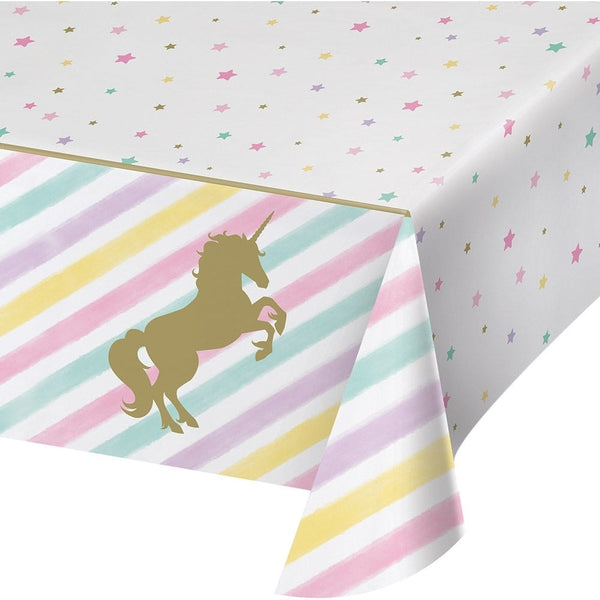 Sparkle Unicorn Plastic Tablecloth
