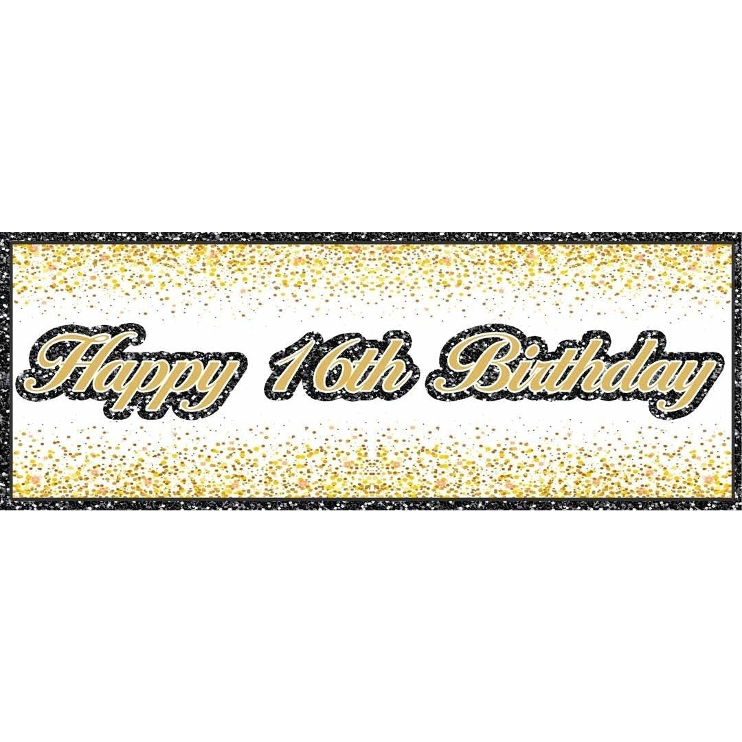 Sparkling 16Th Birthday Vinyl Banner