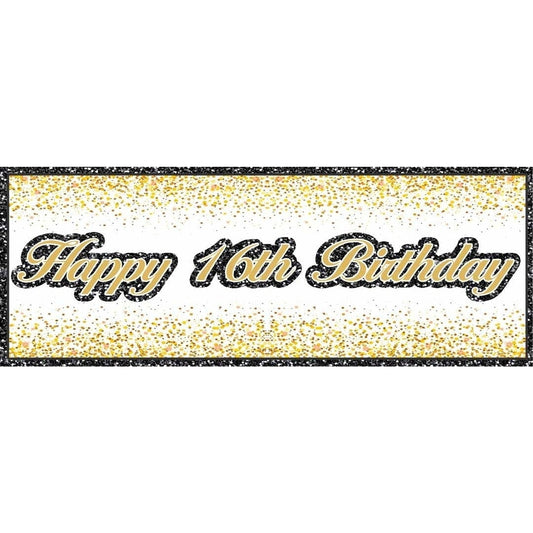 Sparkling 16Th Birthday Vinyl Banner