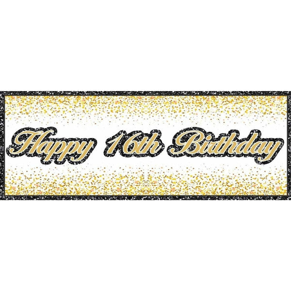 Sparkling 16Th Birthday Vinyl Banner