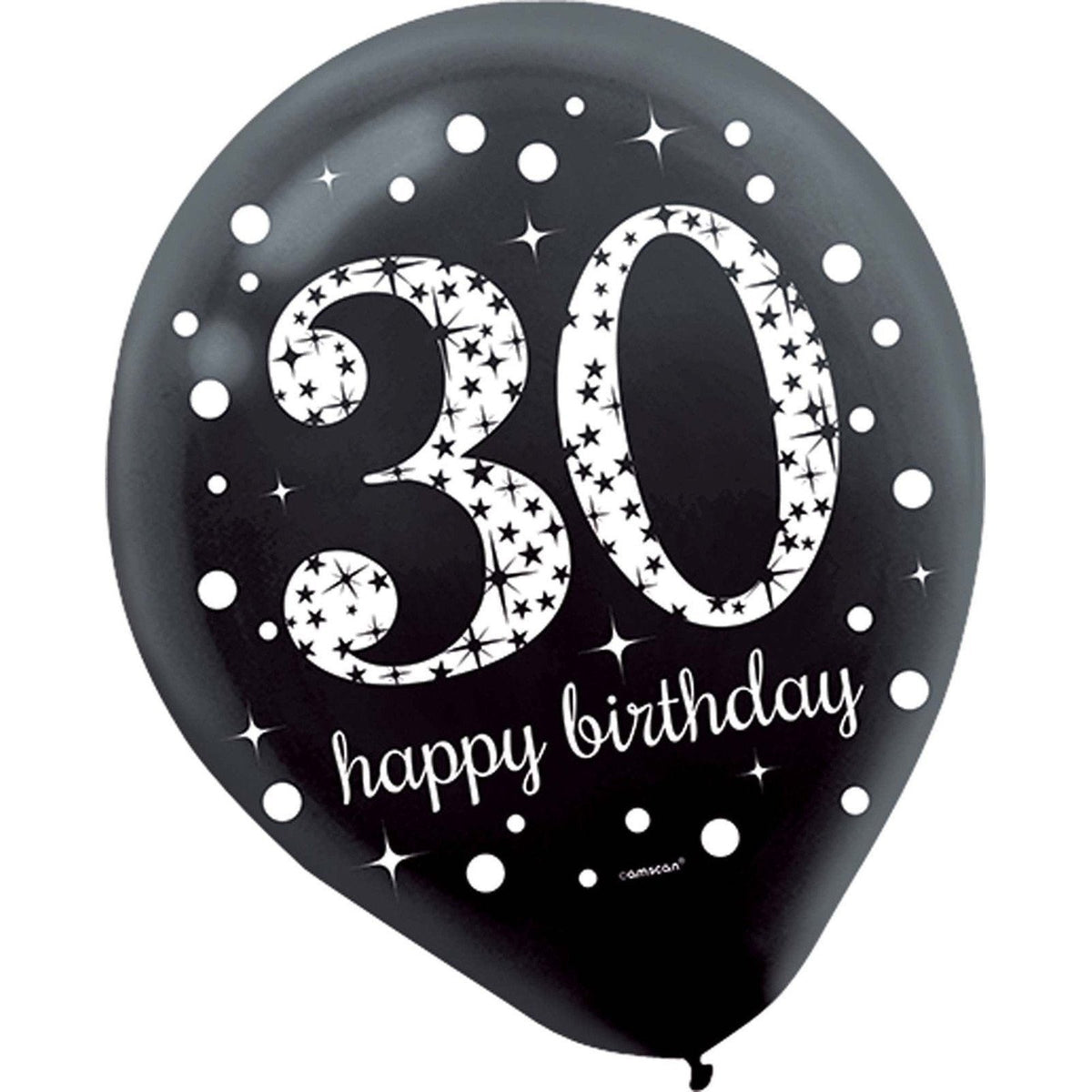 Sparkling Celebration "30Th Birthday" Latex Balloons