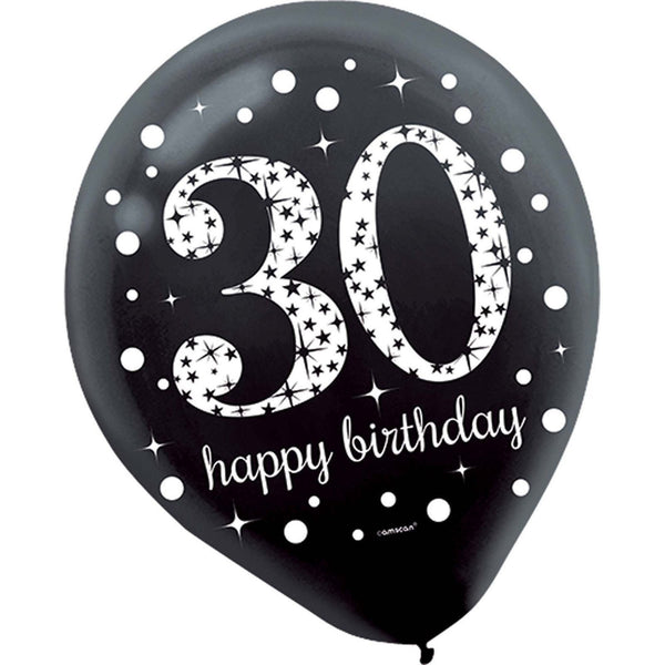 Sparkling Celebration "30Th Birthday" Latex Balloons